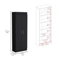 thumbnail image 4 of TUHOME Nepal Pantry Cabinet with Two-Door Vertical Storage, Five Spacious Interior Shelves, 4 of 6