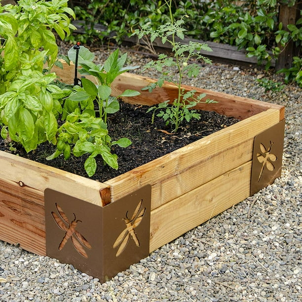 Garden raised bed corner brackets 9 5 brown bloom instabrace