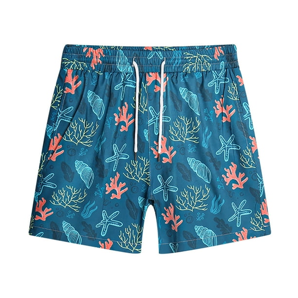 Fishing Shorts for Men Summer Printed Casual Shorts Beach Pants Irregular  Pattern Dark Blue Shorts for Men Casual Summer on Clearance