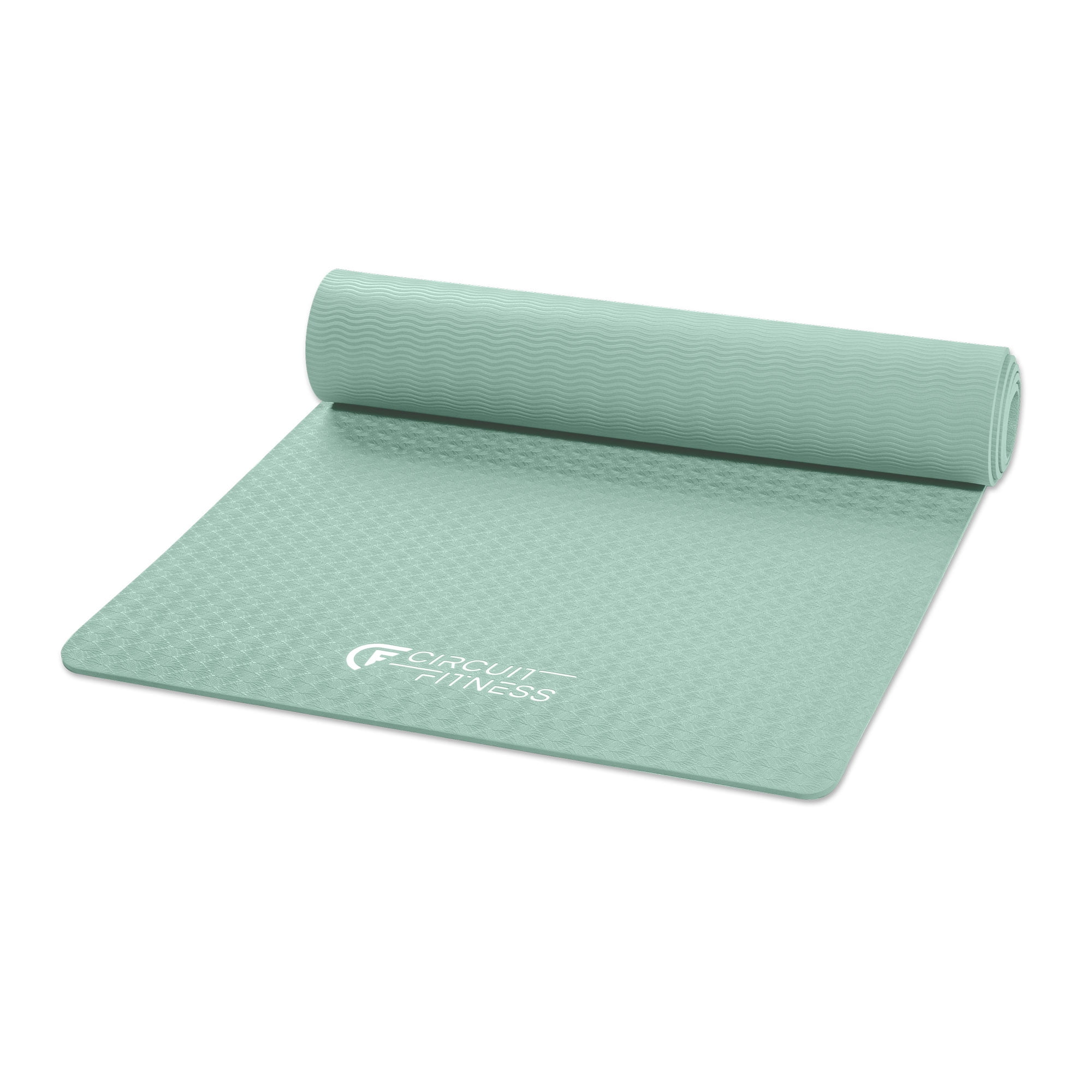 Circuit Fitness by Marcy Non-Slip Multi-Purpose Exercise Yoga Mats with Carrying Strap 1/4" Thick MAT-06-GREEN