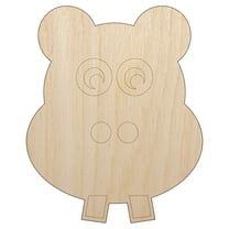 Cute Hippopotamus Face Wood Shape Unfinished Piece Cutout Craft DIY Projects - 4.70 Inch Size - 1/8 Inch Thick