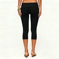 thumbnail image 5 of Clossjun Womens Pants Fold Over Capri Low Rise Yoga Leggings Knee Length Cropped Flared Bell Bottom Athletic Pants Y2k Sweatpants, 5 of 5