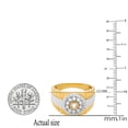 thumbnail image 4 of Dazzlingrock Collection Round White Diamond Cluster Christ Watch Style Fashion Ribbed Ring for Men (0.15 ctw, Color I-J, Clarity I2-I3) in Yellow Gold Plated Sterling Silver, Size 11, 4 of 5