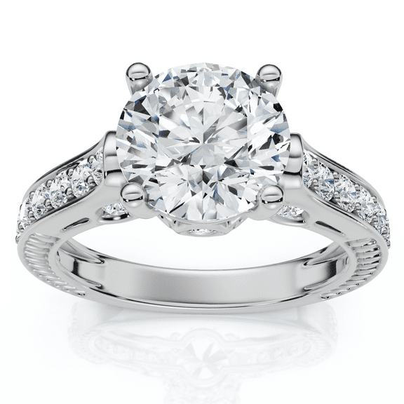 Pompeii Certified 2 1/4Ct Antique Diamond Engagement Ring 14k Gold or Platinum