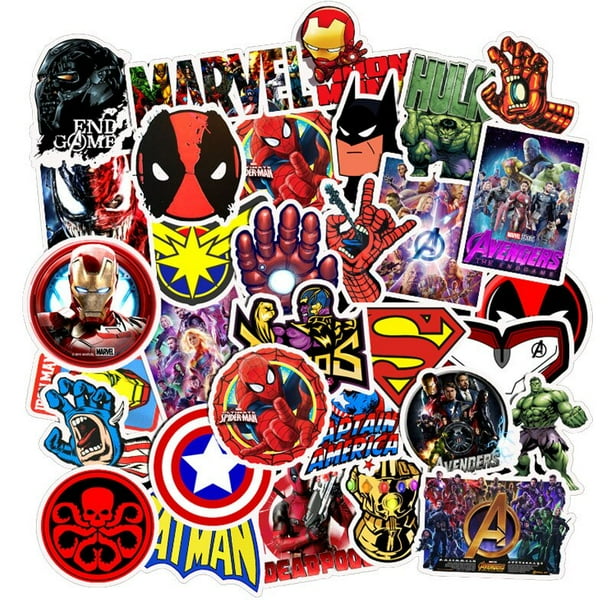 50PCS Marvel Disney Crashed Glass Cartoon Character Funny Stickers Luggage Trolley Case Bike Notebook Cute Waterproof StickerChina Gong Bohan LED