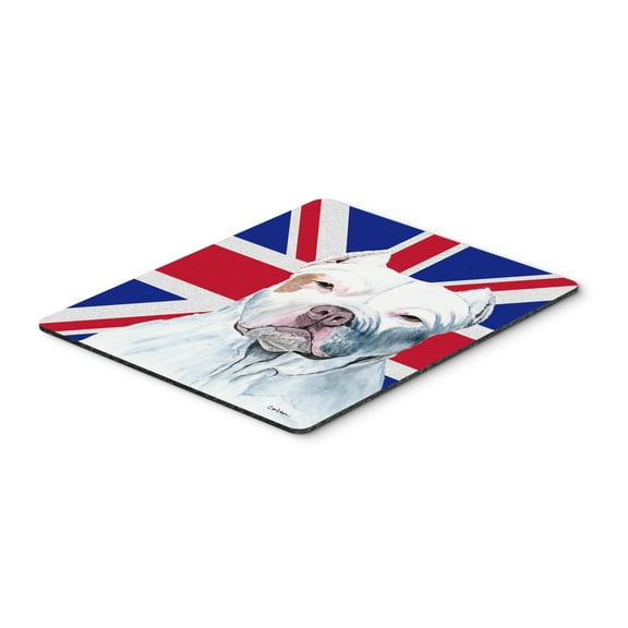 "Pit Bull with English Union Jack British Flag Mouse Pad Hot Pad or Trivet"