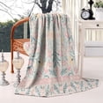 thumbnail image 2 of Pink Floral Pattern Blanket,Comfortable Soft Flannel Throw Blanket,All Season,Warm Lightweight Blankets for Sofa Bed Couch Living Room Chair,60"x80", 2 of 4