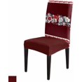 thumbnail image 6 of Chair Covers for Dining Room Set of 6,Christmas Bell Bow Stretch Seat Protector Removable Washable Chairs Slipcovers for Kitchen Banquet Wedding Hotel,Winter White Snowflakes Flowers, 6 of 6