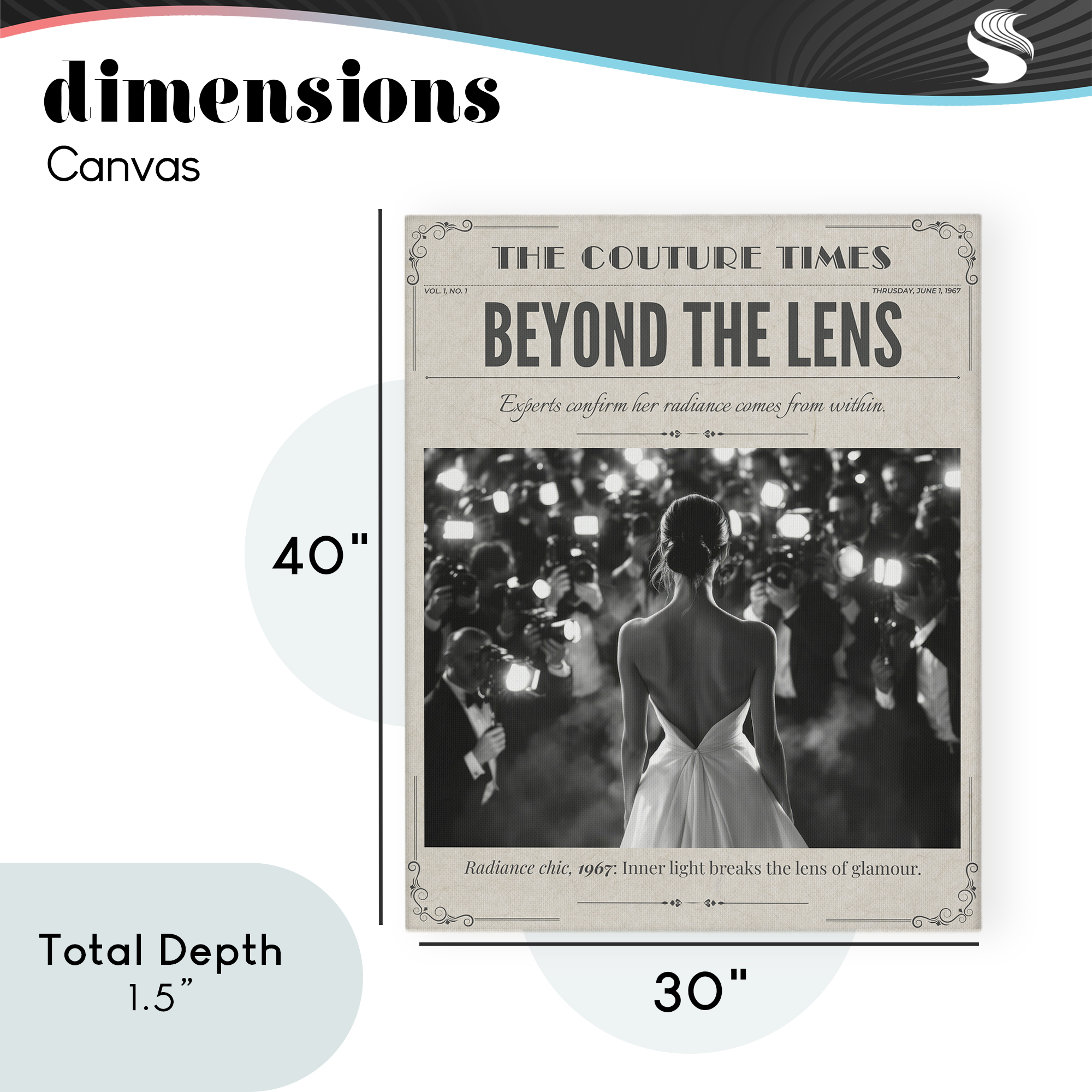 The Couture Times Magazine Canvas Wall Art, design by A Barefoot Stylist