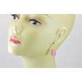 thumbnail image 4 of 14k Gold Filled Drusy Earrings Pink Druzy Large Oval Teardrop Goldtone Bezel Set Simple Drops Designed for Adult Women, 4 of 5
