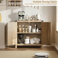 thumbnail image 4 of Sideboard Buffet Cabinet Rattan Kitchen Storage Organizer with 2 Doors& Adjustable Shelf,Farmhouse Accent Cabinets TV Console for Living Dining Room, 4 of 7