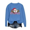 thumbnail image 5 of Cute Santa Sweatshirt for Women Vintage Christmas Crewneck Long Sleeve Tops Oversized Fall Sweatshirts, 5 of 5