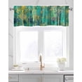 thumbnail image 2 of Modern Abstract Forest Tree Linen Curtain Valance for Bedroom/Bathroom/Kitchen/Office/Living/Dining Room Window,Green Painting Street Art Rod Pocket Topper Decorative Cafe Drapes Panel 42"x18", 2 of 6