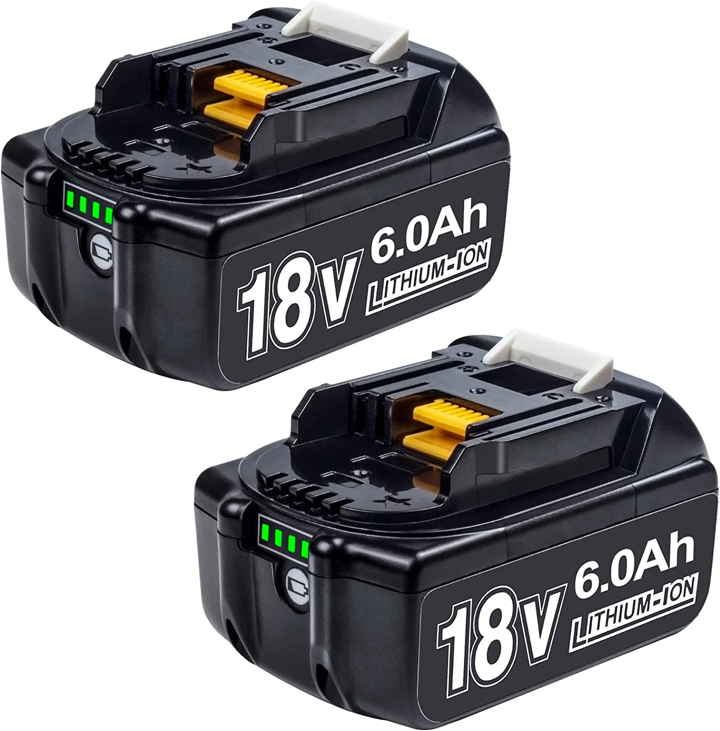 SUNBAT Replacement for Makita Bl1860b-2 Bl1850b 18V 6.0 Ah LXT Lithium-Ion Battery,2 Packs