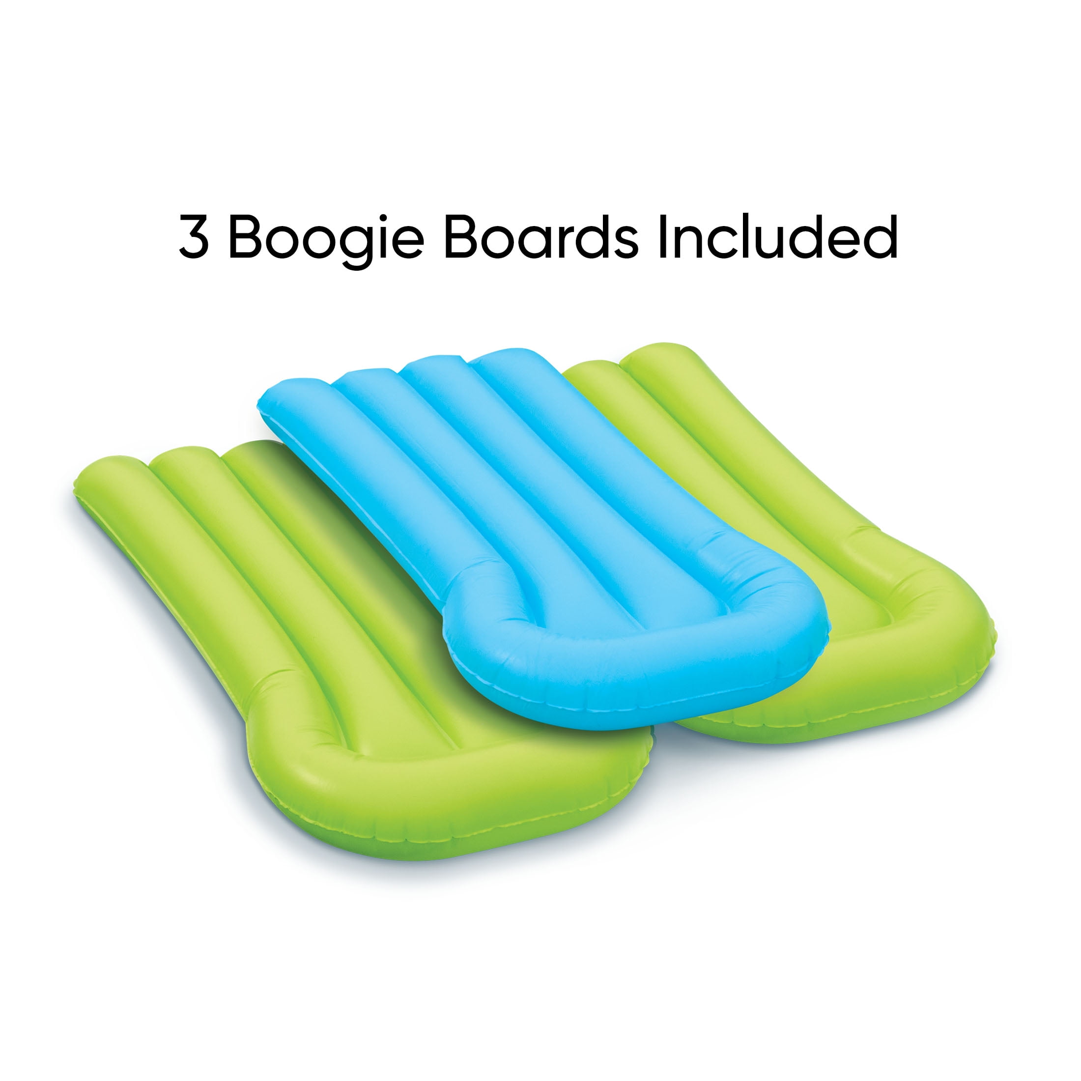 Bluescape Triple-Lane Water Slide + (3) Inflatable Boogie Boards for Summer Water Play for Toddlers & Children Age 2+