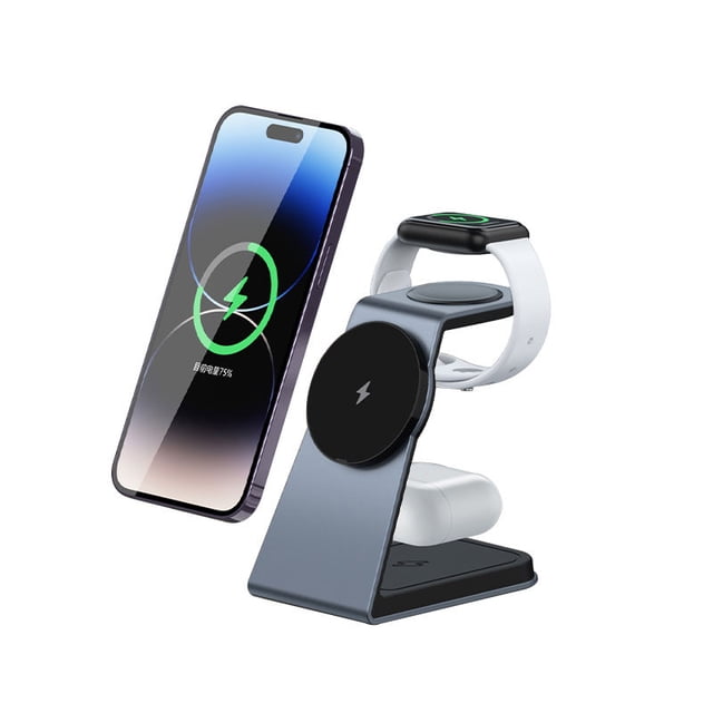 Soporte de carga inalámbrica, soporte de escritorio de carga inalámbrica, adecuado para teléfonos móviles, relojes y auriculares