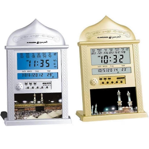 Azan Mosque Prayer Clock Islamic Mosque Azan Calendar Muslim Prayer Wall Clock Alarm Ramadan Home D_Perfect Gift