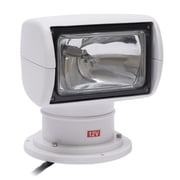Remote Control Searchlight, 100W 2300LM Marine Boat Spotlight with 2624ft Long Range, IP66 Waterproof, 355° Rotation, 12V Halogen Lamp for Yacht Fishing Boat, White