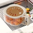 thumbnail image 4 of DOLITY Fruit Drain Basket Home Use Multipurpose Removable Practical Foldable Handle Coffee Color, 4 of 7