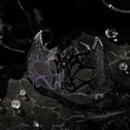 thumbnail image 4 of Black Masquerade Mask for Women 7 Inch Rhinestone Filigree Bat Halloween Mask Half Face Accessory for Masquerade Party Themed Events Purple, 1 Pack, 4 of 4