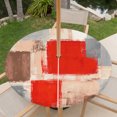 thumbnail image 6 of Round Outdoor Tablecloth with Umbrella Hole and Zipper, Red Ombre Fitted Table Cover with Elastic Edge for 55-60 Inch, Farmhouse Contemporary Abstract Checked Waterproof Patio Tablecoths for Picnic, 6 of 9
