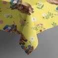 thumbnail image 4 of Yellow Highland Cow Flower Hat Pattern Rectangle Tablecloth 60"x120",Waterproof Polyester Rectangle Table Cloth, Wipeable Spillproof Polyester Tablecloth for Dining, Camping, Indoor and Outdoor, 4 of 6