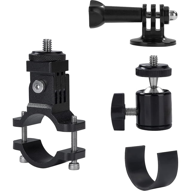 Action Camera Bike Handlebar Mount 360° Rotation Aluminum Motorcycle Mount Bracket for GoPro Hero 8/7/6/5/ Osmo Actioncam