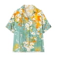 thumbnail image 5 of GUACER Womens Short Sleeve Tops Floral Print Button Down Shirts Cotton Linen Casual Collared Loose Blouses, 5 of 7