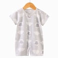 thumbnail image 2 of KPOPLK Summer Newborn Baby Boy Romper Clothes Animal Print Short Sleeve Jumpsuit Bodysuit One Piece Outfit Infant Playsuit for 0-48 Months(0-6 Months,Light Gray), 2 of 4