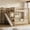 Walnut, variant on Harper & Bright Designs Twin Over Twin Bunk Bed with Slide and Storage Staircase, Twin Size Solid Pine Wood Bunk Bed Frame with Drawers and Guardrail, White