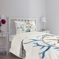 thumbnail image 3 of Ambesonne Compass Quilted Bedspread Set 2 Pcs, Watercolor Nautical, Twin Size, Navy Blue Eggshell, 3 of 5
