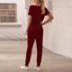 thumbnail image 2 of Women Romper Comfortable Short Sleeve Top Polyester Fabric Waist Down Jumpsuit Machine Washing V Neck  for Daily Wear for Shopping ANGGREK Otros, 2 of 7