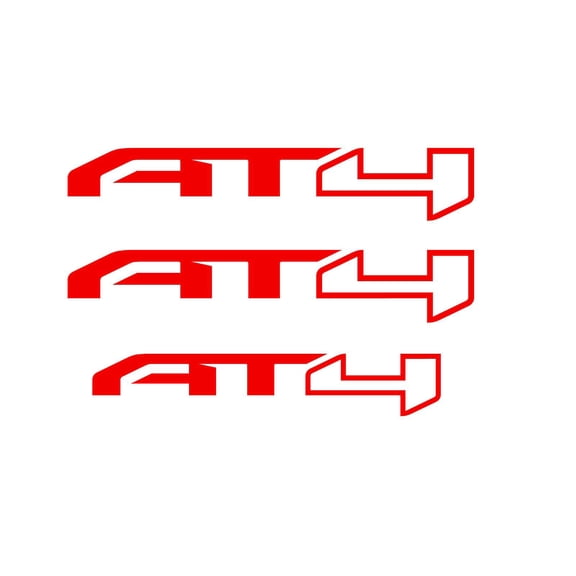 GMC SIERRA Red AT4 Emblem Overlay Decals 2019-2025 Set of 3 GM Licensed