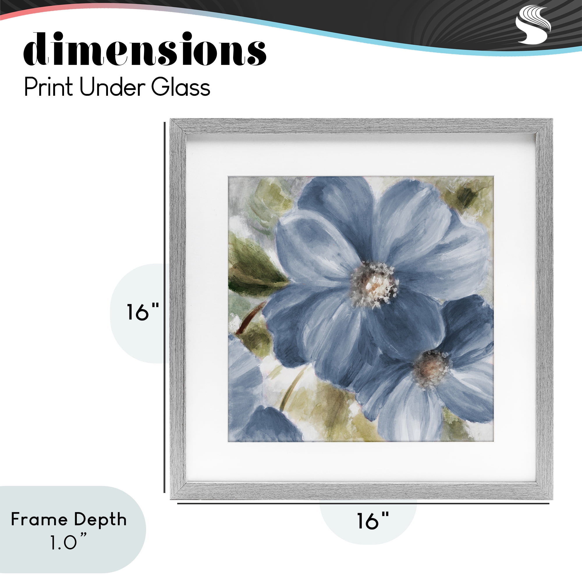Stupell Industries Walk in Blue Beauty Gray Framed Print Under Glass, design by Lanie Loreth