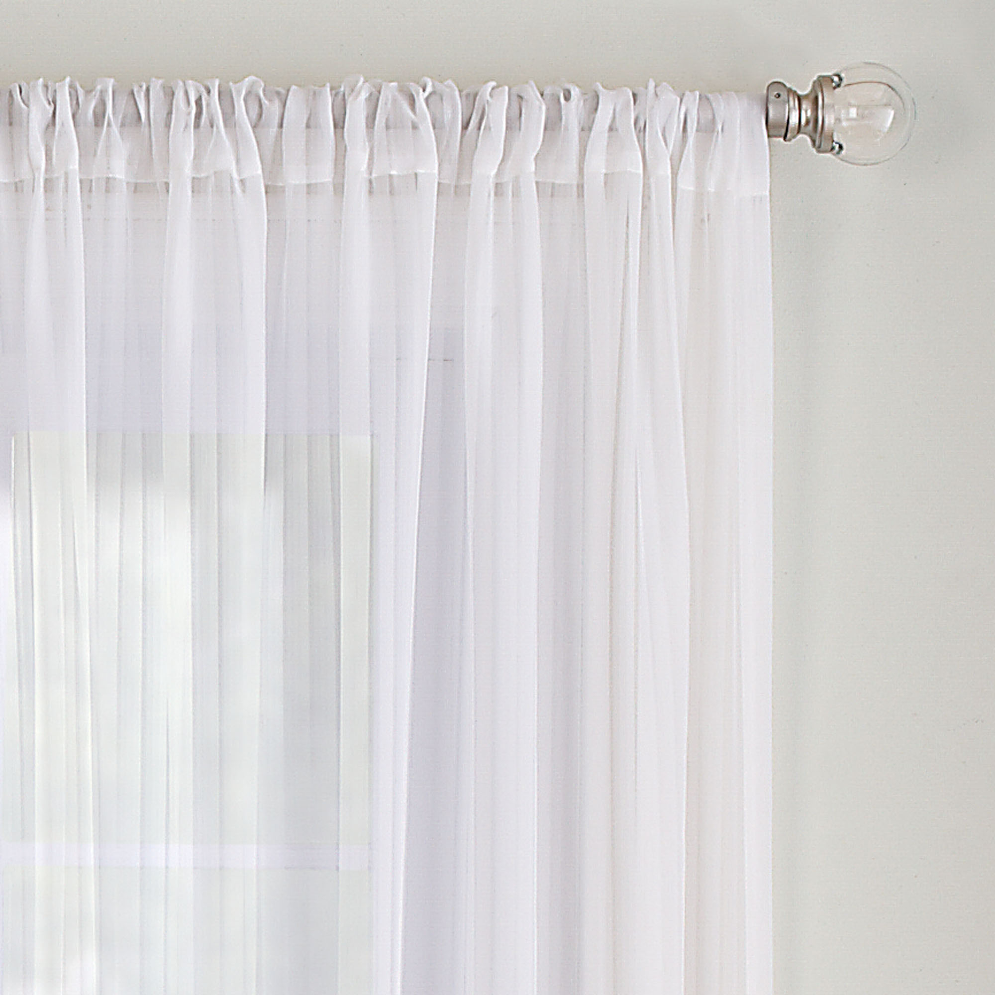 Better Homes & Gardens Solid Print Rod Pocket Sheer Curtain Panel, 52" x 63", Tan and White - image 4 of 5