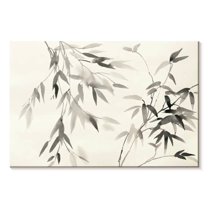 Elephant Stock Bamboo Leaves Ii Wall Art - Horizontal Canvas Wall Art - Living Room Wall Decor - Floral And Botanical Canvas - Beige And Gray Decor By Danhui Nai - 12" x 8"