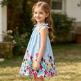thumbnail image 4 of Letdown Toddler Girl Princess Dress Bow Tie Spaghetti Straps Smocked Summer Outfit Birthday Party A-Line Clothes, 4 of 9