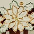 thumbnail image 5 of Winter Holiday Poinsettia Ivory Chair Cover Set of 2 with Handcrafted Cutwork Flowers, 5 of 5