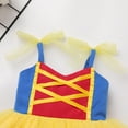 thumbnail image 5 of FYMNSI Little Girls Polka Dots Tulle Spliced Dresses Birthday Party Princess Tutu Dress Bowknot Headband Christmas Outfit 5-6T Yellow, 5 of 9