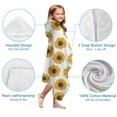 thumbnail image 7 of White Small Sunflower Pattern Hooded Bath Towel，60"x35" for Ages 3 To 12 Kids, Quick Dry Lightweight Soft Microfiber Hood Beach Towel Cover Up for Kids, 7 of 7