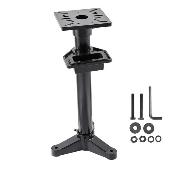 KFFKFF Stand for Bench Grinder, Robust Bench Grinder and Vise Floor Pedestal with 10.6" x 10.6" Attachment Plate, Pre-Designed Mounting Slots & Water Pot, Suitable for Majority of Bench Grinders