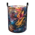 thumbnail image 1 of Balery Vibrant Rooster Painting Cesta de ropa redonda con asas, impermeable, independiente, para ropa, juguetes, dormitorio y familia-Small, 1 of 6
