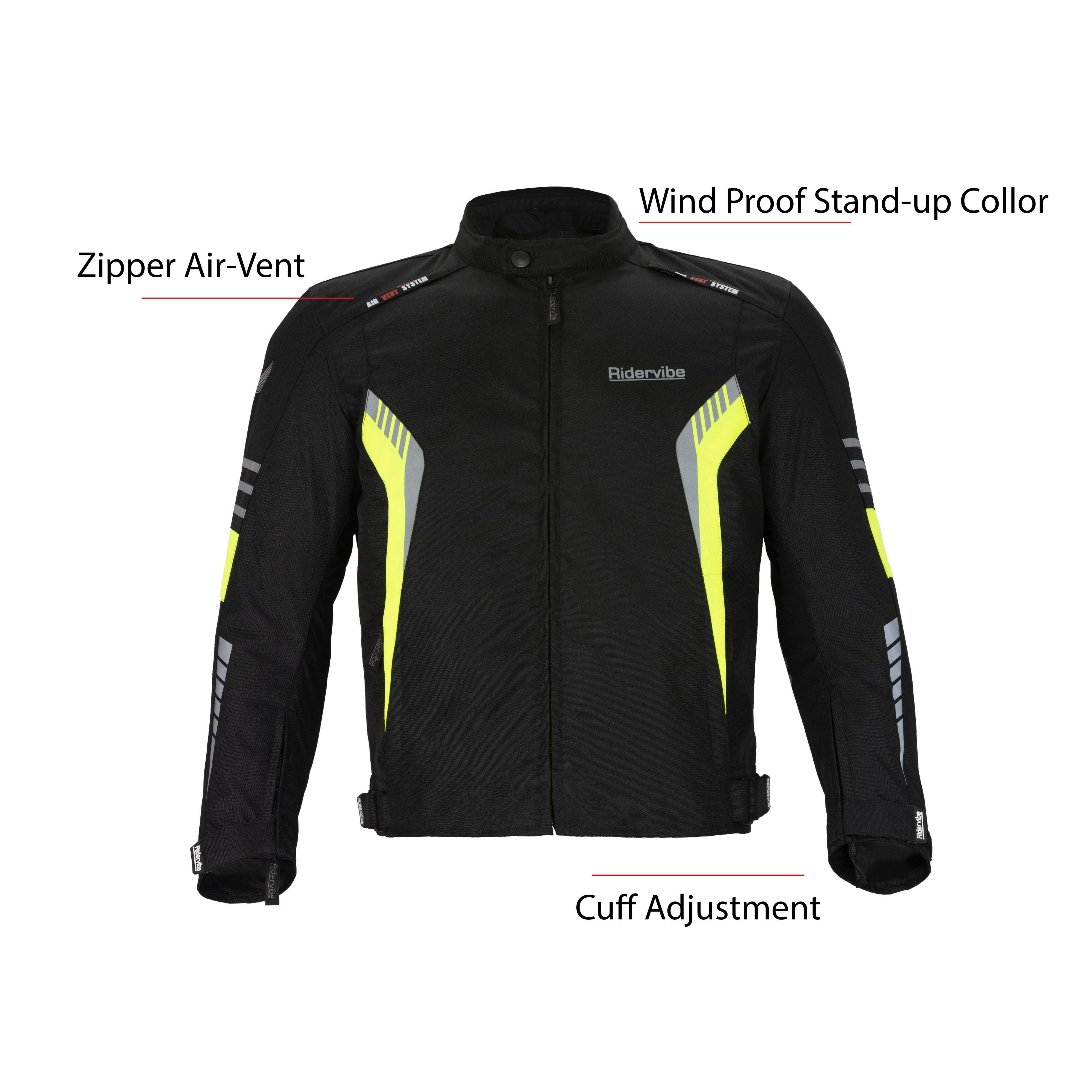 Dream Apparel Men's All-season Motorcycle Jacket for Enduro Dualsport Riding with 600 D polyester, Armor Foam Padding, Visibility