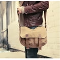 thumbnail image 4 of Vagarant Traveler 13.5" 100% Cotton Washed Canvas Messenger Bag C51.KK, 4 of 6