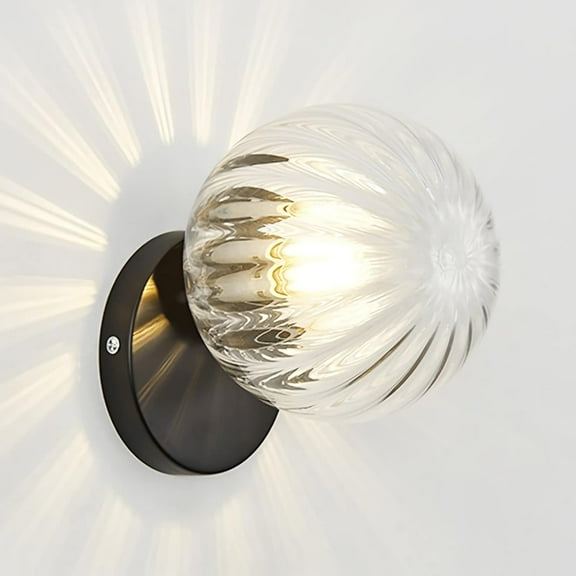 Wall Sconce Mid Century Modern Glass Globe Wall Lights, 1 Light,6" Wide E26 Bathroom Vanity Lights for Living Room Bedroom Bedside Hallway,Gold,D