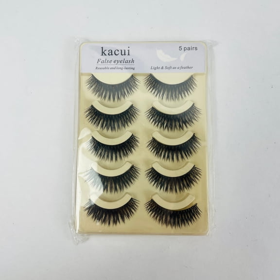 kacui 5 Pairs Black False Eyelashes Thick False Eyelashes Strip Lashes