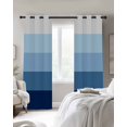 thumbnail image 3 of Blue Ombre Blackout Curtains 45 Inches Long for Bedroom, Modern Abstract Art Farmhouse Striped Thermal Insulated Room Darkening Black Out Window Curtain Panels Grommet Drapes for Living Room, 3 of 8