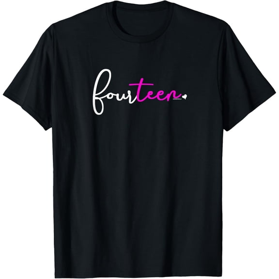 Exquisite and comfortable-14th Birthday Gifts for Teenage Girls Fourteen T Shirt Pink T-Shirt