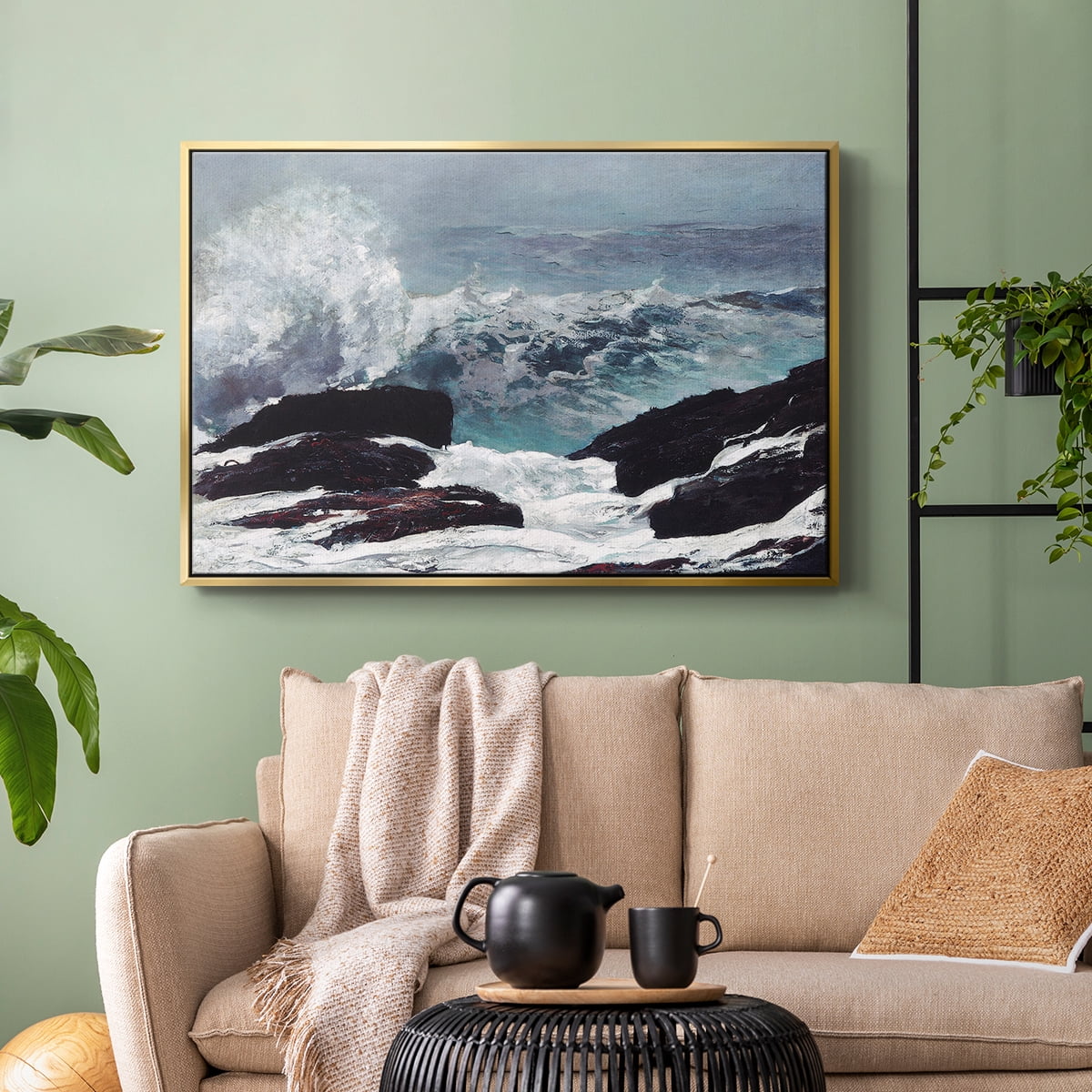 Vintage Landscape-XXXV By Wexford Home Framed in Gold Wood Gallery Wrapped Canvas 25 in. x 37 in.