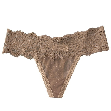 Yuhangmm Women s Panties Women s Sexy Lace Transparent Thong Low Waist Sexy Underwear Thong Underwear to Be Delive
